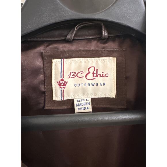BC Ethics Brown Suede Leather Shacket | 90s Quiet Luxury Western Fall Layer L - Picture 5 of 7